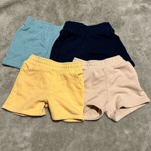 Kids Comfy Shorts Set - Blue, Navy, Yellow, Beige- Size 18months